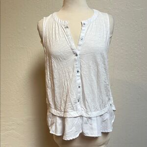 Meadow Rue white button down tank